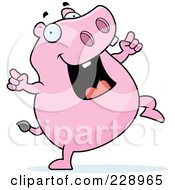 Royalty Free RF Clipart Illustration Of A Pink Hippo Dancing