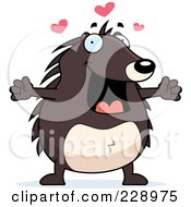 Royalty Free RF Clipart Illustration Of A Hedgehog With Open Arms