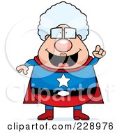 Poster, Art Print Of Chubby Super Granny With An Idea