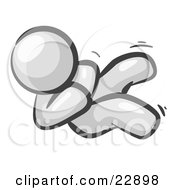 Clipart Illustration Of A Happy White Man Rolling On The Floor And Giggling With Laughter by Leo Blanchette
