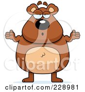 Royalty Free RF Clipart Illustration Of A Bear Shrugging