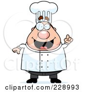 Royalty Free RF Clipart Illustration Of A Chubby Male Chef With An Idea