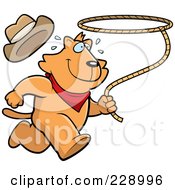 Poster, Art Print Of Rodeo Cat Running With A Lasso