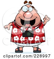 Royalty Free RF Clipart Illustration Of A Chubby Tourist Man With An Idea by Cory Thoman