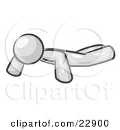 Clipart Illustration Of A White Man Doing Pushups While Strength Training