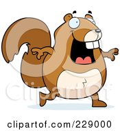Royalty Free RF Clipart Illustration Of A Squirrel Walking