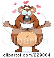 Royalty Free RF Clipart Illustration Of A Bear With Open Arms