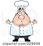 Royalty Free RF Clipart Illustration Of A Careless Male Chef Shrugging