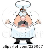 Poster, Art Print Of Chubby Male Chef Panicking