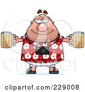 Royalty Free RF Clipart Illustration Of A Tourist Man Holding Beer