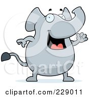 Royalty Free RF Clipart Illustration Of An Elephant Waving