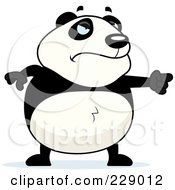 Royalty Free RF Clipart Illustration Of A Mad Panda Pointing