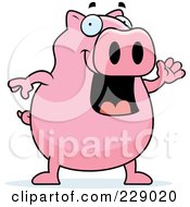 Poster, Art Print Of Pig Waving