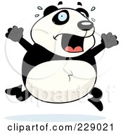 Poster, Art Print Of Panda Running Scared