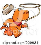 Poster, Art Print Of Rodeo T Rex Running With A Lasso