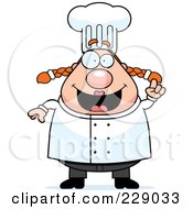 Royalty Free RF Clipart Illustration Of A Chubby Female Chef With An Idea