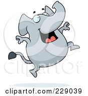 Royalty Free RF Clipart Illustration Of An Elephant Jumping