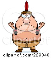 Royalty Free RF Clipart Illustration Of A Mad Plump Native American Man