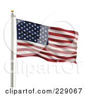Poster, Art Print Of The Flag Of Usa Waving On A Pole