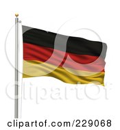 The Flag Of Germany Waving On A Pole