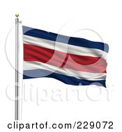 Poster, Art Print Of The Flag Of Costa Rica Waving On A Pole