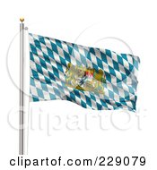 Poster, Art Print Of The Flag Of Bavaria Waving On A Pole