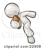 Clipart Illustration Of A White Man Running With A Football In Hand During A Game Or Practice