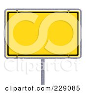 Poster, Art Print Of 3d Blank Yellow German City Limits Sign
