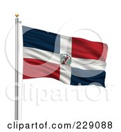 Poster, Art Print Of The Flag Of Dominican Republic Waving On A Pole