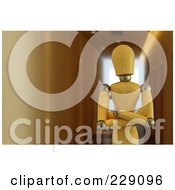 Poster, Art Print Of 3d Wooden Mannequin Standing With His Arms Folded In A Hallway