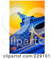 Lower View Of A Pop Art Styled Eiffel Tower And Sunny Sky