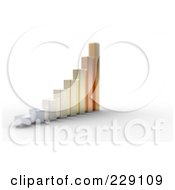 Royalty Free RF Clipart Illustration Of A 3d White Gold And Copper Bar Graph