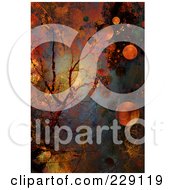 Poster, Art Print Of Abstract Rusty Colored Background Of Veins And Orbs