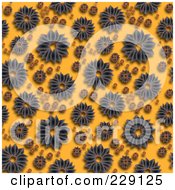 Royalty Free RF Clipart Illustration Of A Seamless Background Pattern Of Flowers On Yellow by chrisroll