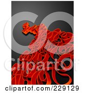 Poster, Art Print Of Abstract Red Curve Pattern On Black