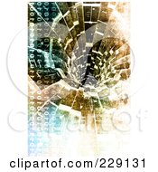 Poster, Art Print Of Distressed Binary Code And Vortex Background