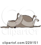 Royalty Free RF Clipart Illustration Of A Stiff Dead Dog With His Legs Up In The Air