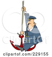 Poster, Art Print Of Captain Swinging On An Anchor
