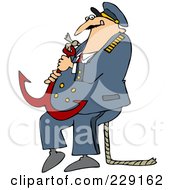 Poster, Art Print Of Captain Carrying A Heavy Anchor