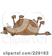 Royalty Free RF Clipart Illustration Of A Dead Cow With Her Legs Up In The Air