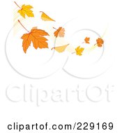 Breeze With Autumn Leaves Waving Above Vertical White Copyspace