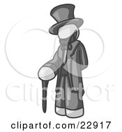 White Man Depicting Abraham Lincoln With A Cane