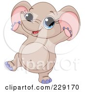 Royalty Free RF Clipart Illustration Of A Cute Baby Elephant Dancing