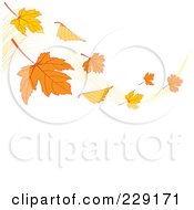 Poster, Art Print Of Breeze With Fall Leaves Waving Above White Copyspace