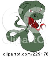 Royalty Free RF Clipart Illustration Of A Red Eyed Green Cobra