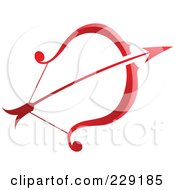 Royalty Free RF Clipart Illustration Of A Shiny Red Sagittarius Zodiac Logo Icon by cidepix