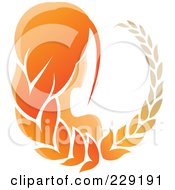 Royalty Free RF Clipart Illustration Of A Shiny Orange Virgo Zodiac Logo Icon