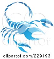 Poster, Art Print Of Shiny Blue Scorpio Zodiac Logo Icon