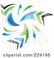 Poster, Art Print Of Blue Green Gray And Black Dynamic Logo Icon - 8