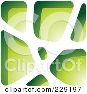 Poster, Art Print Of Green Stone Like Paper Cut Out Logo Icon - 4